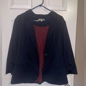 Navy 3/4 sleeve blazer-41 Hawthorn